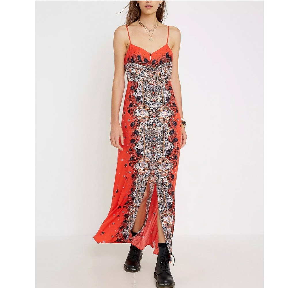 Intimately Free People Morning Song Maxi Dress, Cherry Combo,XS (NWOT) - Picture 2 of 15